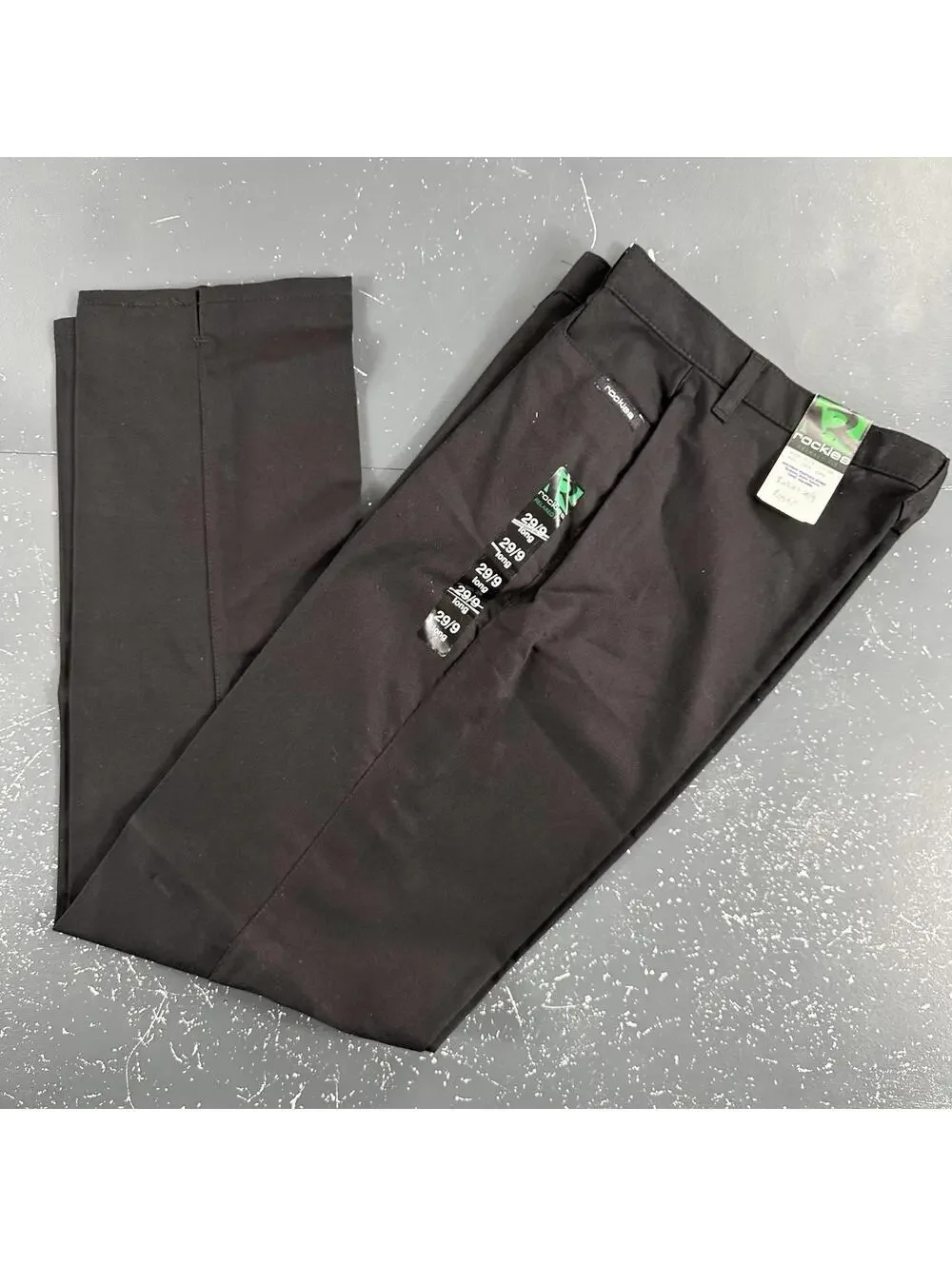 VTG Rockies Pants Women 29/9 Black Stretch Twill No Pocket 29x32 Inseam NWT USA - Picture 8 of 9